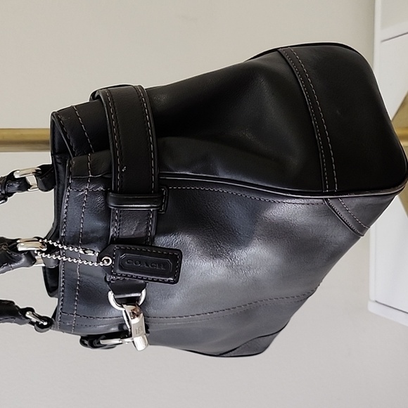 COACH Y2K HAMPTON Smooth LEATHER SHOULDER BAG HANDBAG Style N. F11199 - Picture 5 of 16